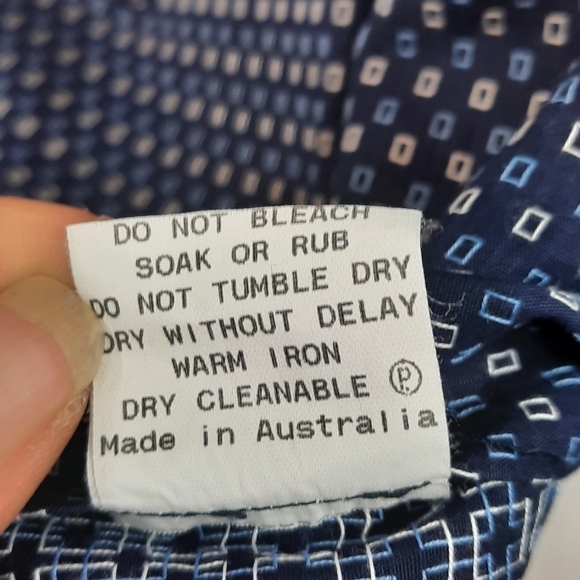 Satch Collared Dress Shirt Button Down Slim Fit Long Sleeve Geometric‎ - Picture 5 of 9